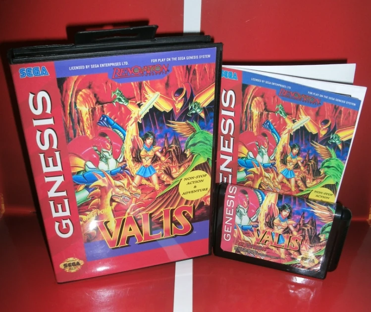 MD games card-Valis US чехол с коробкой и руководством для sega Megadrive Genesis игровая консоль 16 бит MD card