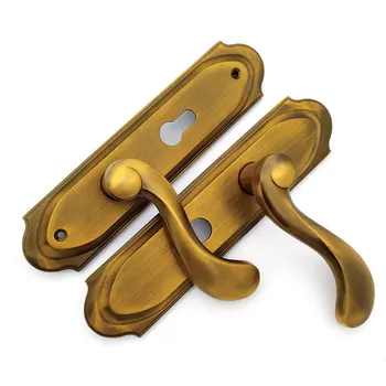 

Simple Door Lock European Style Retro Bedroom Door Handle Lock Interior Anti-theft Alloy Room Safety Door Lock