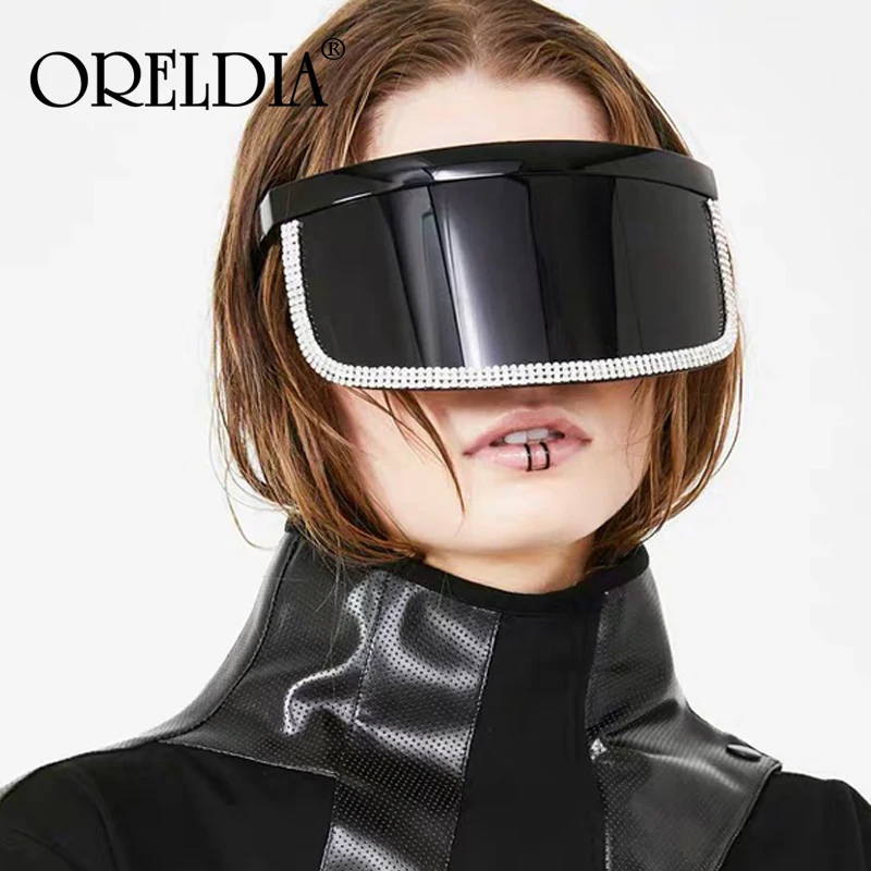 

Trendy Oversized Rhinestone Sunglasses Women 2019 Luxury Big Frame Mask Men Diamond Eye Protection Black Vintage Glasses Uv400