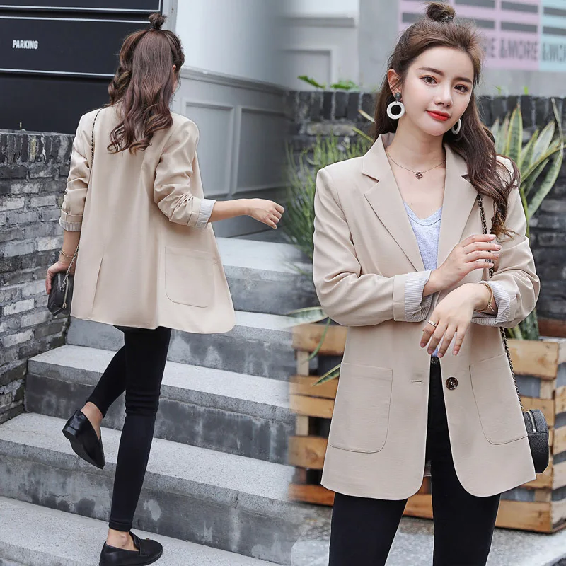 

Casual Suit Women's 2019 Autumn New Style Korean-style Fashion Simple Single Breasted Straight-Cut Suit
