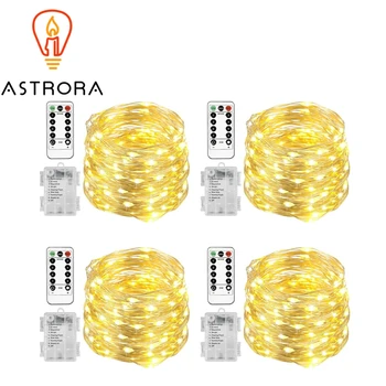 

ASTRORA Pack of 4 60 LED Fairy Lights Battery Operated Christmas Lights with Remote 8 Modes Firefly Twinkle String Light Wedding