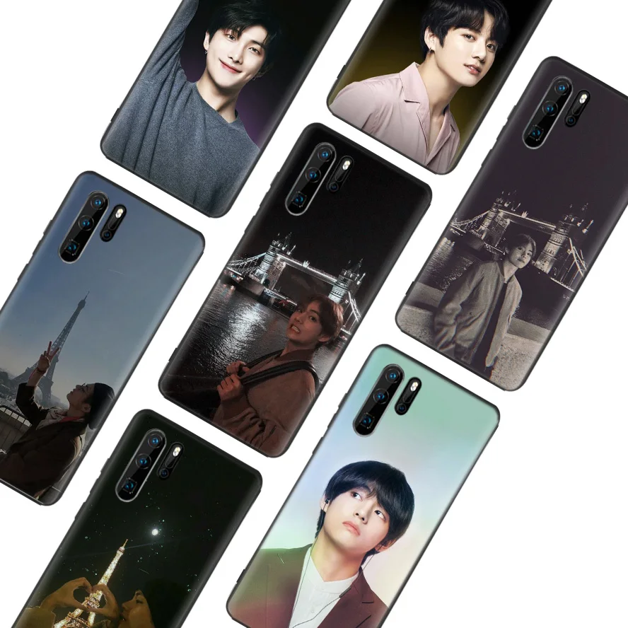 Kpop Ким V Taehyung черный чехол для телефона huawei mate 30 20 10 P30 P20 P10 Pro Lite P Smart Z роскошный Coque Shell