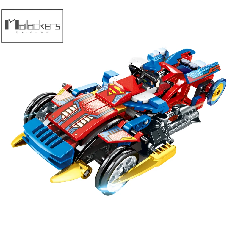 Legoing Superhero DC Comic Series Bat Chariot Toy Car Superman Batman The Joker Figures Model Build