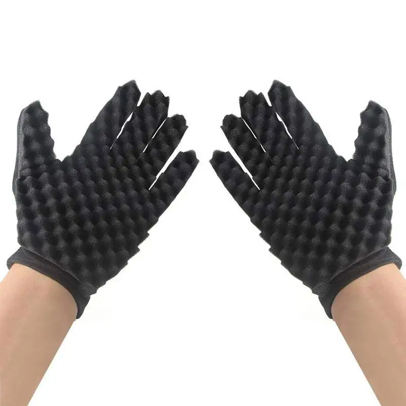 Magic Curl Hair Sponge Gloves for Barbers Wave Twist Brush Gloves Styling Tool For Curly Hair 2