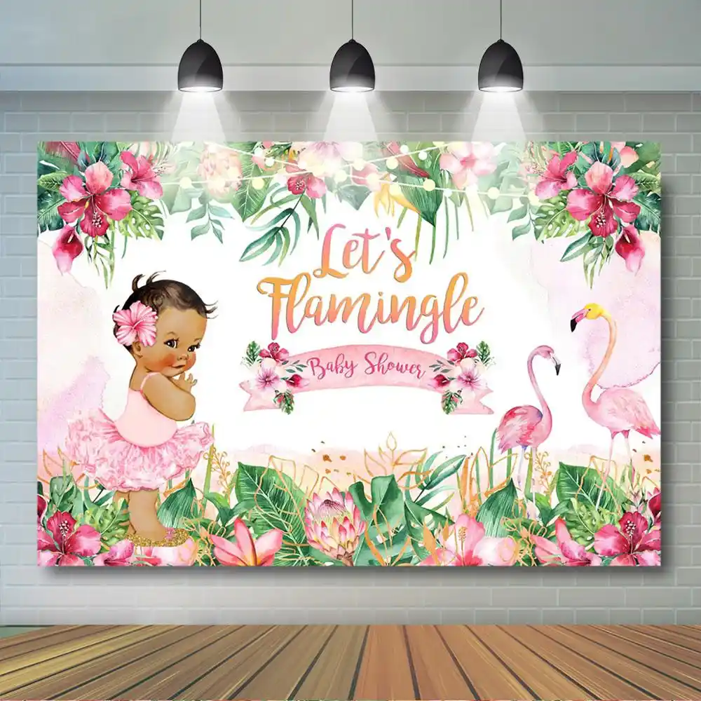Flamingo Baby Shower Backdrop Summer Little Princess Baby Shower Party Decoration Aloha Hawaii Flamingle Photography Background Background Aliexpress