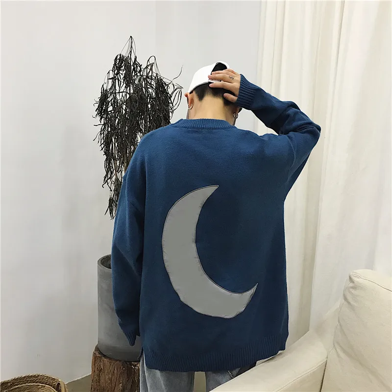 Reflective Sweater Men Warm Fashion Sweter Clothes Casual Knit Sweaters Man Streetwear Loose Long-sleeved Pullover Men M-2XL Reflective Sweater Men Warm Fashion Sweter Clothes Casual Knit Sweaters Man Streetwear Loose Long-sleeved Pullover Men M-2XL