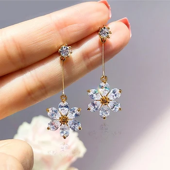

AENSOA Korean White Shell Crack Flower Petal Drop Earrings For Women 2020 New Cute Sweet Irregular Earrings Trendy Jewelry Gift