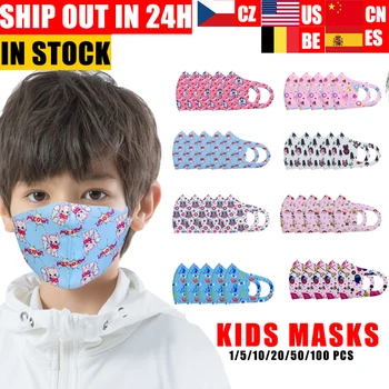 

5pcs Cartoon Children PM2.5 Mouth Mask Kids Breath Valve Anti Haze Breathable Mask Mouth-Muffle Respirator Face Masks