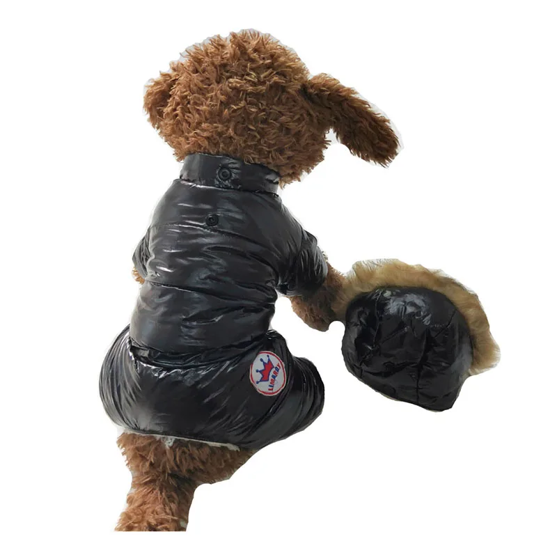 Супер теплая куртка для щенков, одежда для домашних животных, зимняя водонепроницаемая одежда для собак - Цвет: black for girl