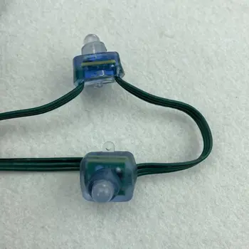 

50pcs a string GREEN wire DC12V WS2811 LED smart string,addressable,IP68 ;epoxy resin filled;with 0.2m 13.5mm 3 core pigtail