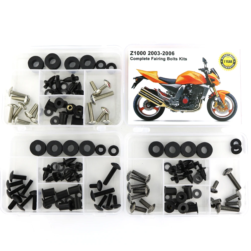 

For Kawasaki Z1000 2003 2004 2005 2006 Motorcycle Complete Full Fairing Bolts Kit Screws Nuts Fairing Clips OEM Style Steel