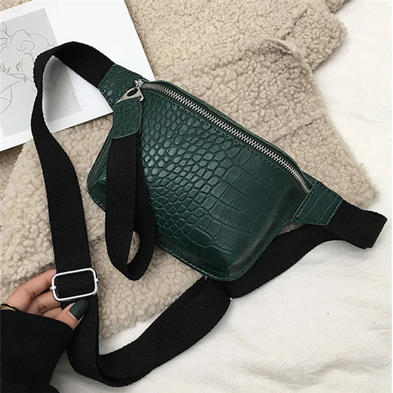 LKEEP Women bag crocodile multicolor messenger chest bag clutch female Pu leather handbag cross body bag Fashion high quality - Цвет: green