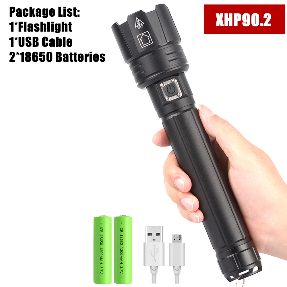 Package F XHP90.2 XHP70.2 светодиодный тактический Водонепроницаемый фонарь, масштабируемые охотничьи походные лампы на 18650 или 26650 перезаряжаемый аккумулятор - Испускаемый цвет: Package F