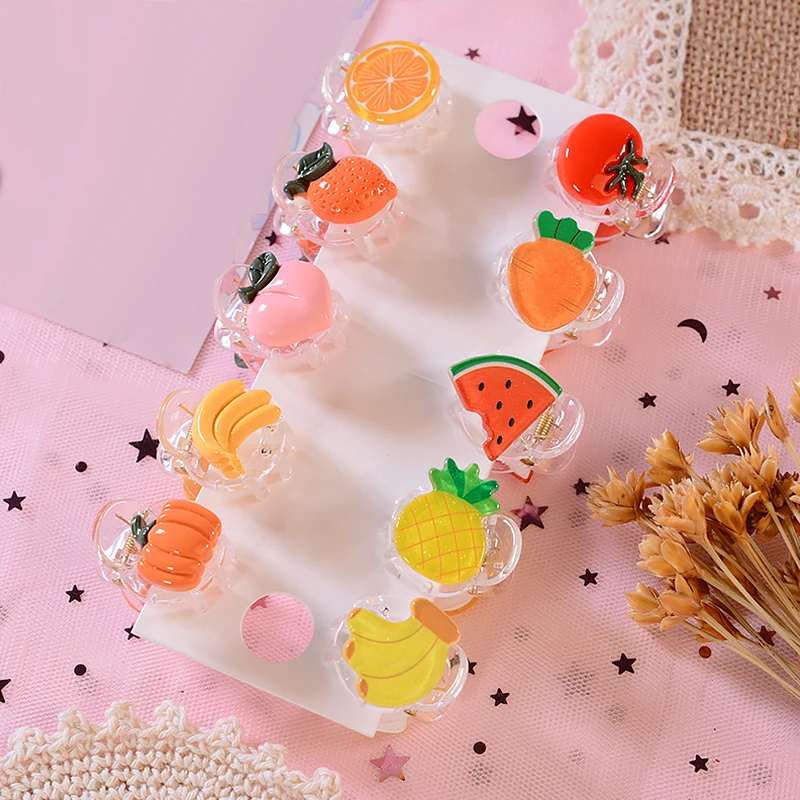 

Lovely Fruit Hair Claws For Girls Women Headwear New Cute Mini Hairpins Acrylic Transparent Fruit Barrettes Hair Accessories