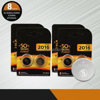 

8pcs/lot for DURACELL 3V Lithium Coin Cells Button Battery DL2016 KCR2016 CR2016 LM2016 BR2016 High Energy Density