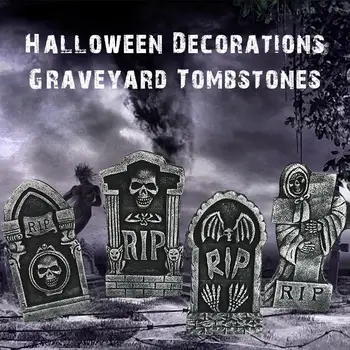 

4 Pack Graveyard Tombstones Pendant For Halloween Yard Decorations 40CM Festival Decoration