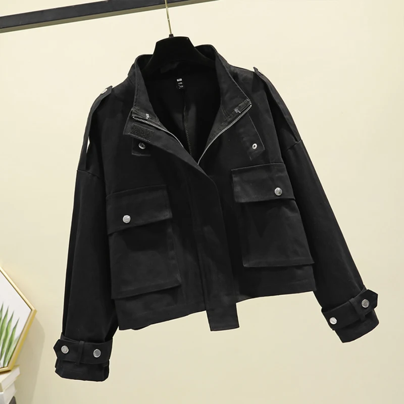 Smlinan Bomber Basic Jacket Women Mandarin Collar Zipper Spring Summer Coat Female Casual Loose Streetwear Jackets Ladies Coats