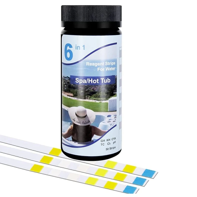 50 Strip Pool Water Test Strips,6 IN 1 PH Pool Test Strips for Swimming