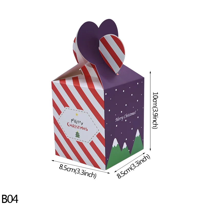 B04 5Pcs Christmas Apple Box Candy Box christmas Party Favors Cookie Chocolate Packaging Supplies DIY Wrapper Paper Boxes Decor - Цвет: B04