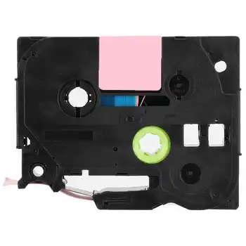 

Print Label Ribbon for Brother Compatible for TZe Labeler Black on Pink Ribbon 12mm Print Label Tape