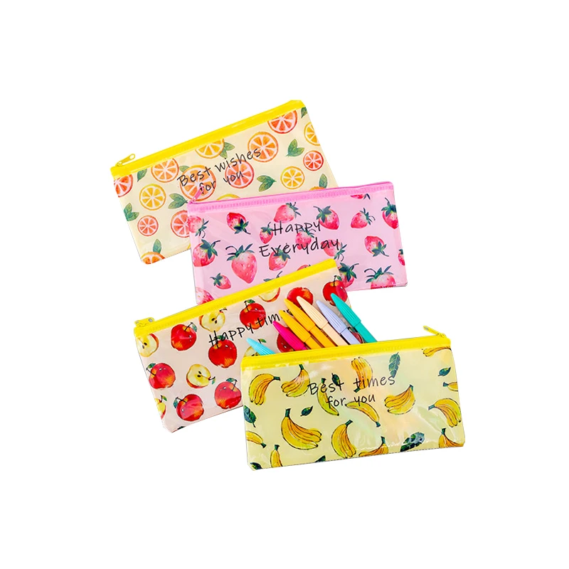 20 пачек/лот фрукты сетка мешок застежки-молнии Студент Карандаш Чехол школьная Канцелярия; Карандаш сумка коробка Высокое качество для девочек на подарок к Wholesele - Цвет: Mix