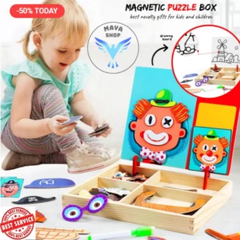 

Kid 3D Magnetic Puzzle Set Montessori Toys Kids Children Creative Magnets Game Box Magnets Funny Activities Educational Toy 2020