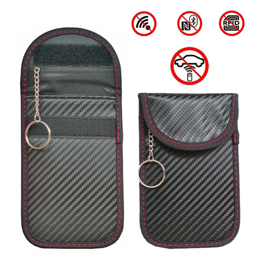 

Anti-Theft Keyless Entry Car Key Cover RFID Signal Radiation Blocking Farady Bag Car Key Wallet Bags Unisex Wallets Pouch Purse