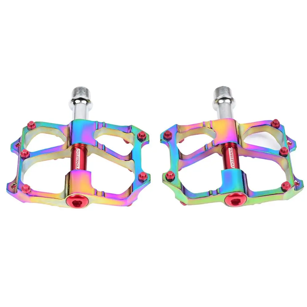 

Ultralight Electroplated Rainbow Bike Pedal CNC Anti-Slip MTB DH XC Pedal L7U 3 Bearing Aluminum Bicycle Colorful Platform Pedal