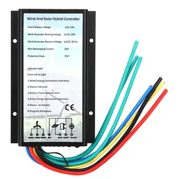 

12/24V Wind Solar Hybrid Charge Generator Controller IP67 Protection Electrical Supplies 30A IP67