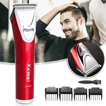 

Professional EU Plug Rechargeable Red Hair Clipper Trimmer Beard Electric Razor Powerful Men Hair Cutting Style Salon Shaver