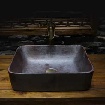 

bathroom Lavabo Ceramic Counter Top Wash Basin Cloakroom Hand Painted Vessel Sink Bathroom Round Blue Tempered Glass Oval Wash B