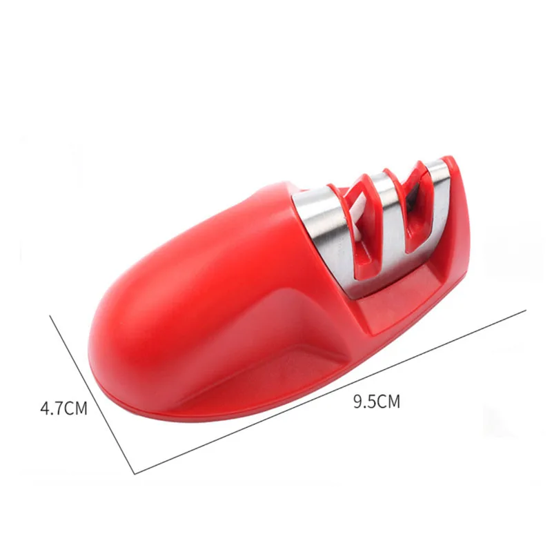 9.5x4.7cm Red Swayboo этапы Профессиональный точилка для ножей Кухня Заточка камня Вольфрамовая сталь и керамические кухонные ножи Аксессуары - Цвет: 9.5x4.7cm Red
