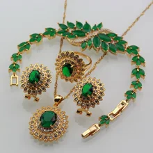 Эксклюзивные комплекты больших украшений желтого и золотого цвета с зеленым камнем в африканском стиле, серьги с зажимом/колье с браслетом