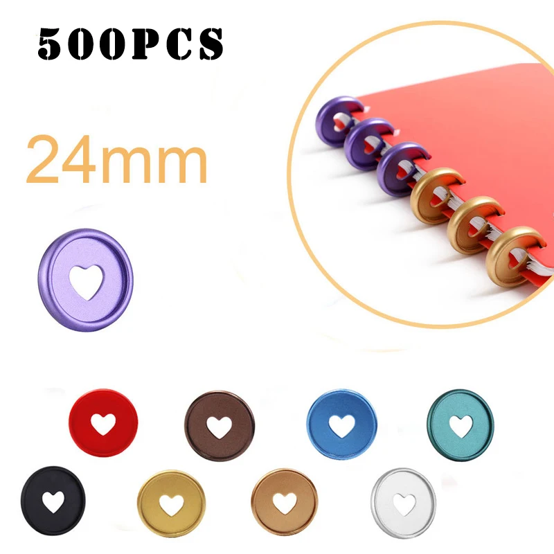 

500pcs 24mm Mushroom Binding Discs Planner Binder Button Discs Binder Notebook Binder Ring Mushroom Binding Ring School Supplies