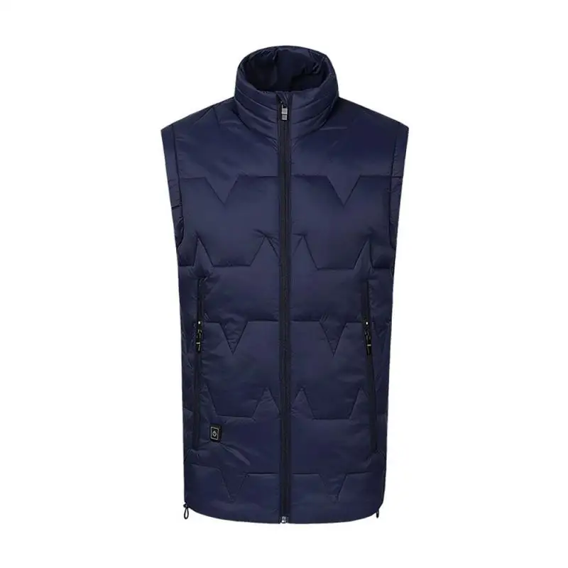 Vest Blue Новая зимняя USB электрическая нагревательная куртка для мужчин и женщин с капюшоном куртка с подогревом жилет теплое пальто контроль температуры для походов и кемпинга - Цвет: Vest Blue