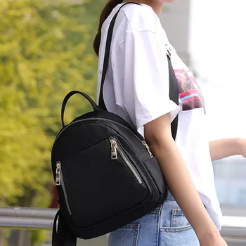 

Soild Women's Fashion Simple Solid Waterproof High Capacity Nylon Backpacks Shoulder Bag For Teenage Multi-Function small bag