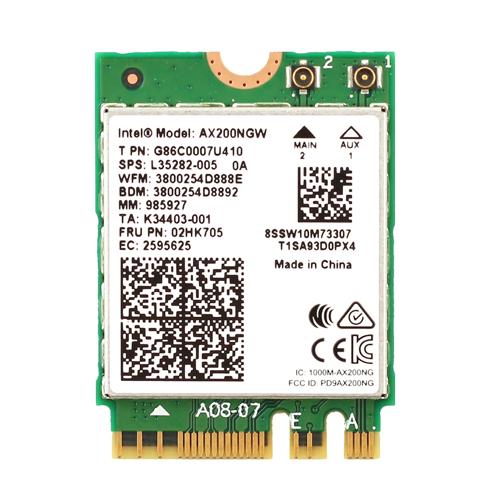 

Dual Band 2974Mbps Wireless Wi-Fi 6 AX200NGW NGFF M.2 Wifi Bluetooth 5.0 Network Card 2.4G/5G 802.11ac/ax For Intel AX200 Wlan