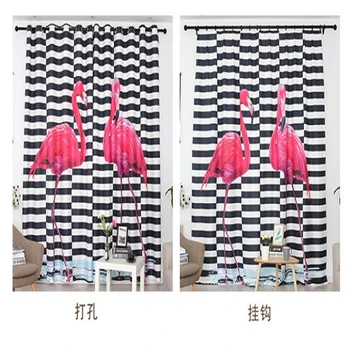

black stripe curtains simple 3d curtain Window Blackout Luxury 3D Curtains set For Bed room Living room