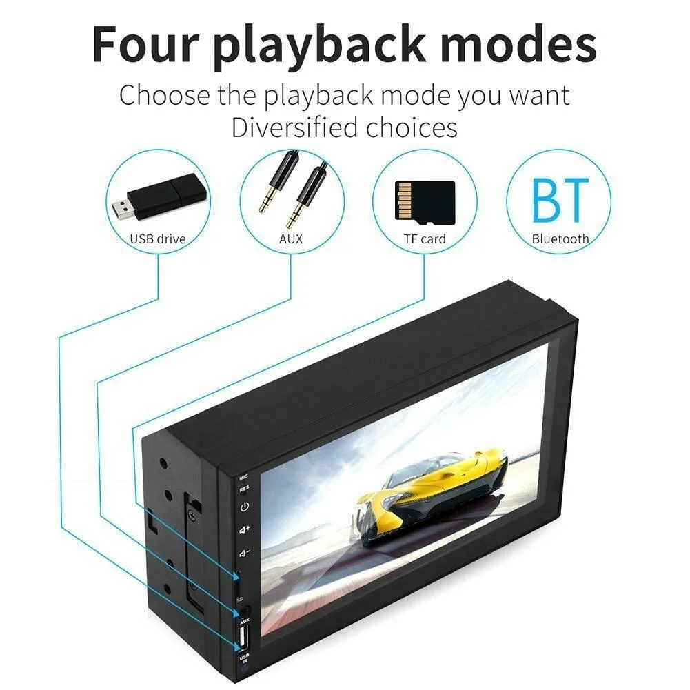 2 Din Apple Carplay автомобильный Радио Bluetooth Авто " сенсорный экран видео MP5 плеер USB TF ISO стерео Система головное устройство