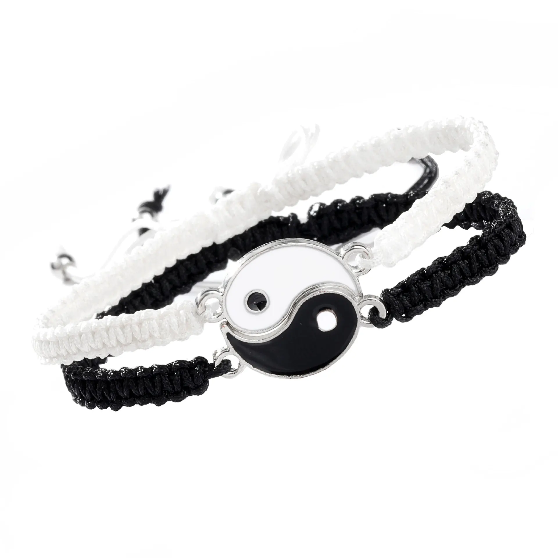 Лучший друг пара браслетов для 2 одинаковых Yin Yang регулируемый шнур Braclet Bff