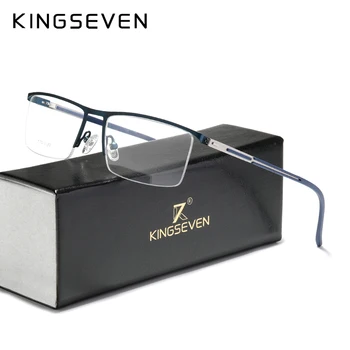 

KINGSEVEN DESIGN Men Titanium Alloy Glasses Frame Fashion Male Business Style Ultralight Eye Myopia Prescription Eyeglasses