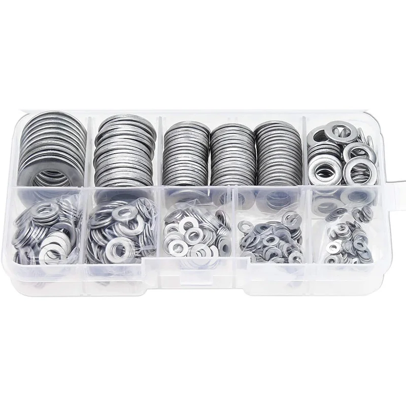660x 304 Stainless Steel Flat Spring Washer Gasket Assortment Kit For Car Truck 