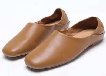 

YEELOCA 2020 leather moccasins slip on retro grandma shoes M002 spring summer driving shoes woman mules slippers TG26305