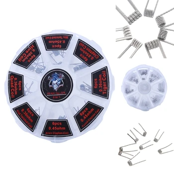 

48Pcs/Set Pre Built Coils RTA RDA Flat Twisted Fused Clapton Quad Hive Alien