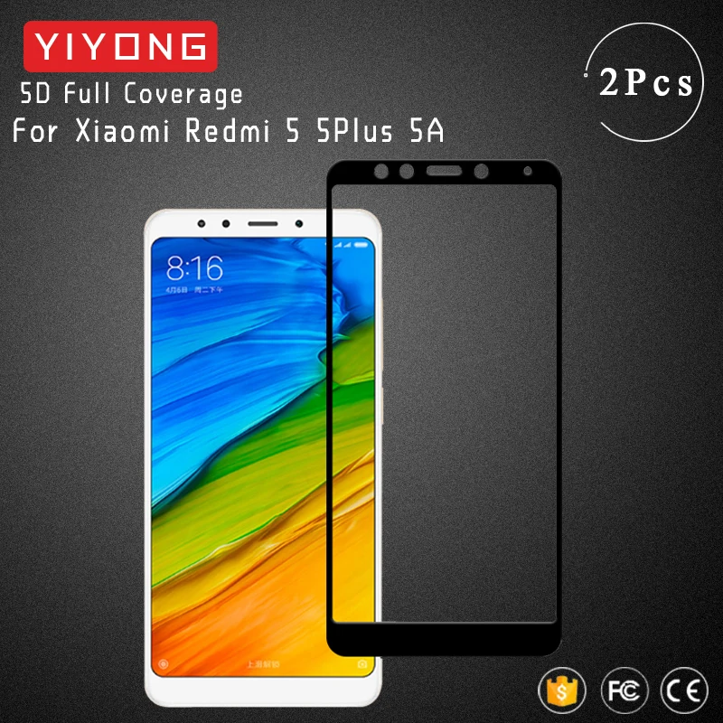 YIYONG 5D полное покрытие стекло для Xiaomi Redmi 5 Plus закаленное 5A Защитная пленка экрана