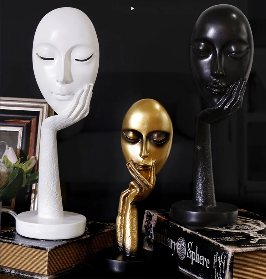 Statue deco,Sculpture d'art en résine créative pour femme, Sculpture de