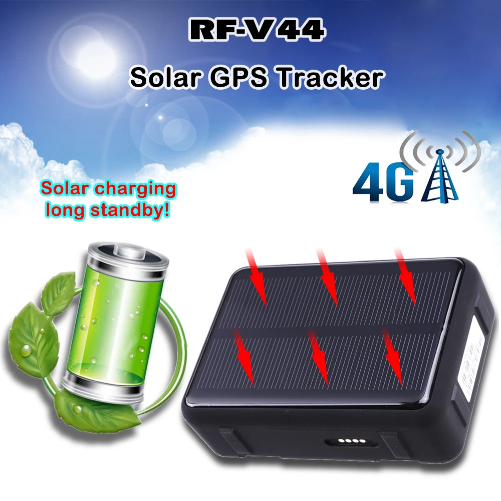 RF-V44 4G LTE GPS Track Device Solar Power Real Time Positioning Cut Off Fuel Remotely Mini GPS GSM Tracker with Option Holder