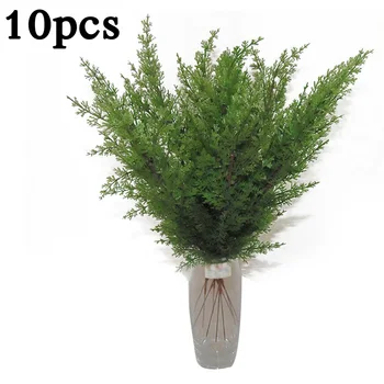 

Artificial Pine Tree Branch Cypress Green Leaves Bouquet Flowers Home Xmas Decor