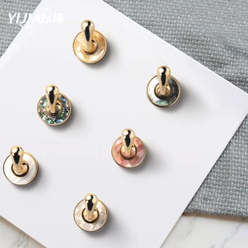 

6 colors / natural shell and brass hook DIY wall hanging decoration Nordic style scarf hat and bag key storage clothes hook