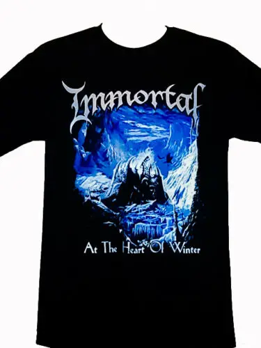 T-Shirt Immortal 'At The Heart Of Winter' – Maglia In Cotone 100% Con Stampa, Lavabile In Lavatrice, Taglia XL, Nero
